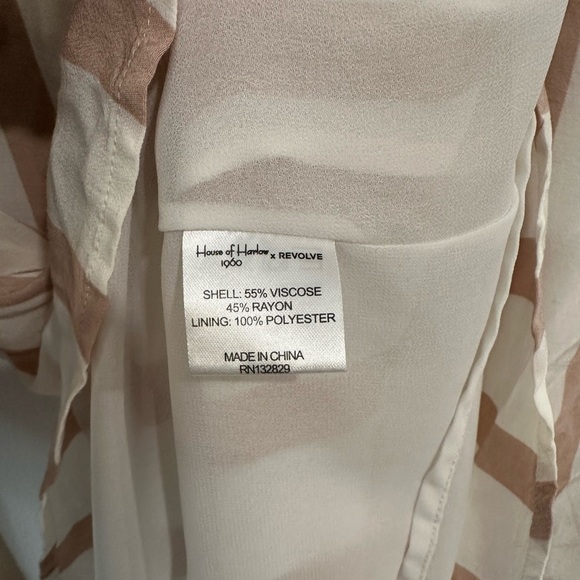 House of Harlow 1960 x Revolve Tallulah White Pink Ruffle Striped Dress Women XS - Picture 8 of 9